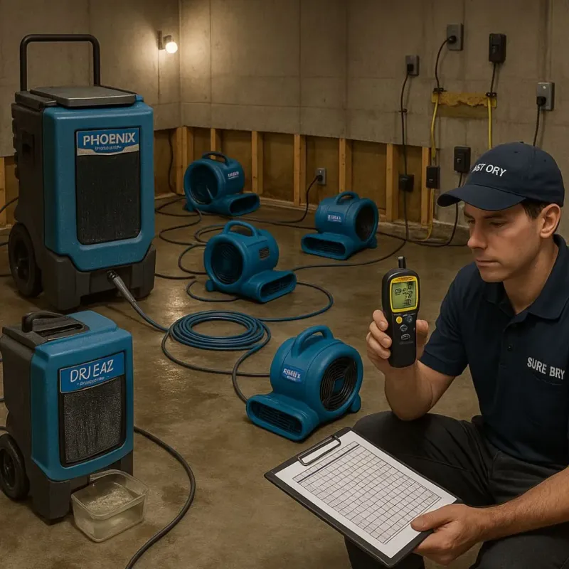 Structural Drying and Dehumidification process in Elfers, FL